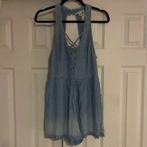 American Eagle Outfitters Blue Striped Romper